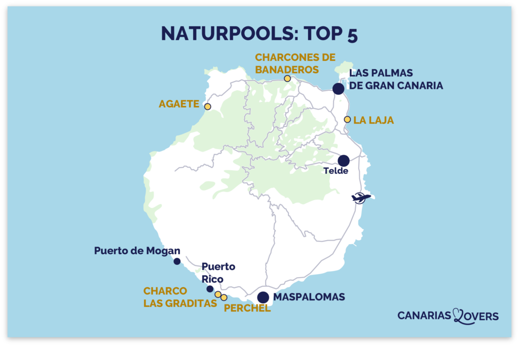 Karte Naturschwimmbäder Gran Canaria