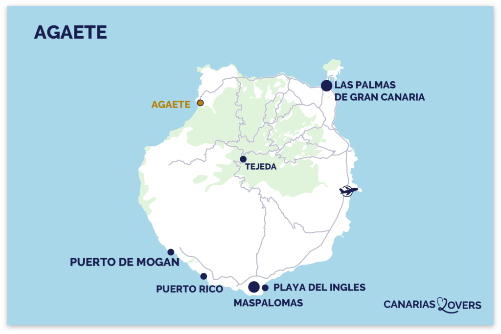 Mapa de Agaete em Gran Canaria