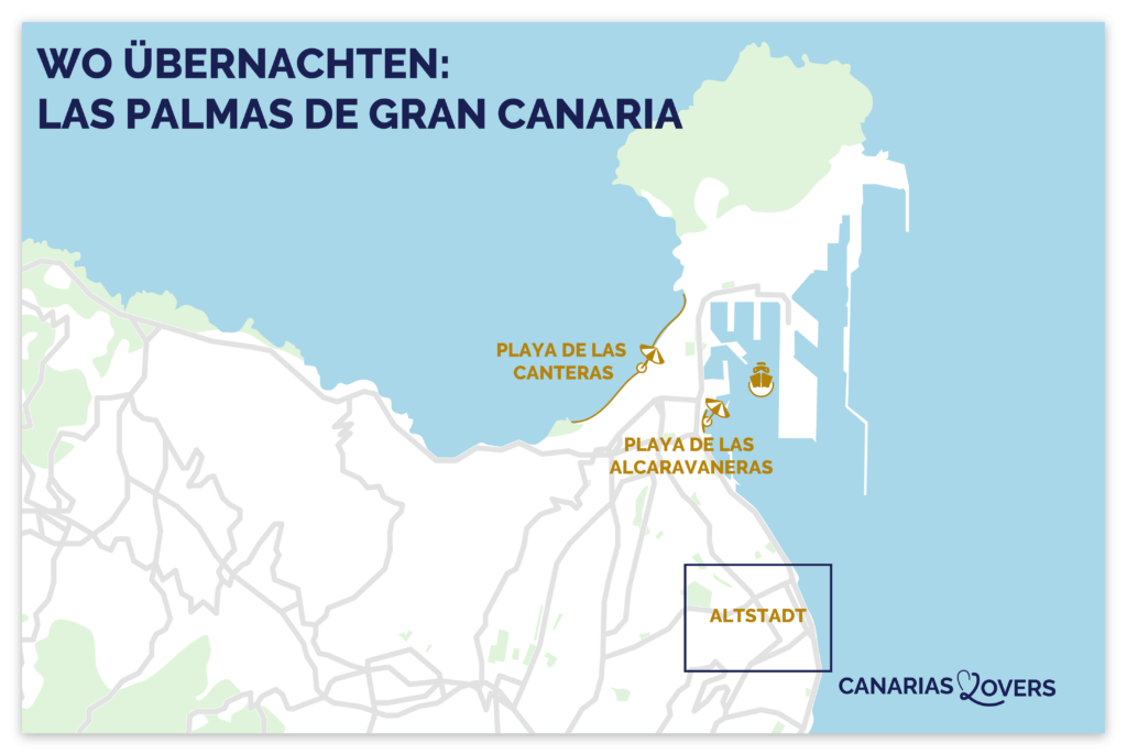 karte der besten wohnviertel las palmas gran canaria oder aufenthalt