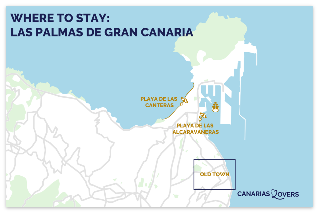 map best places to stay in las palmas gran canaria