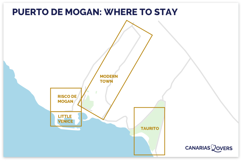 map of the best places to stay in Puerto de Mogan