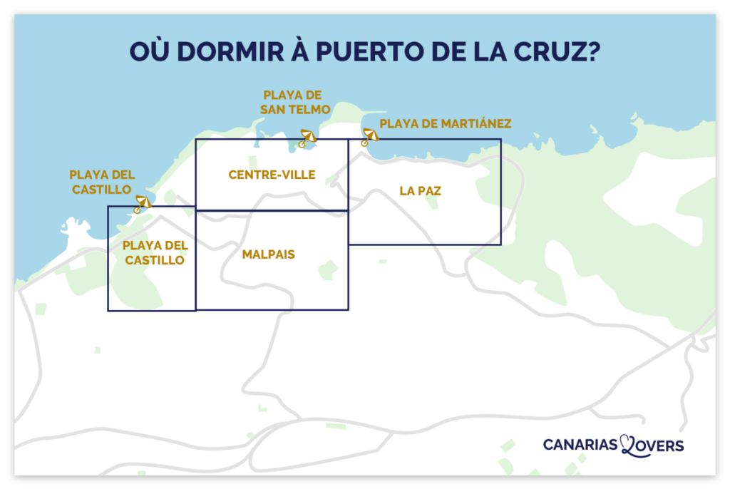 carte meilleurs quartiers puerto de la cruz tenerife ou sejourner