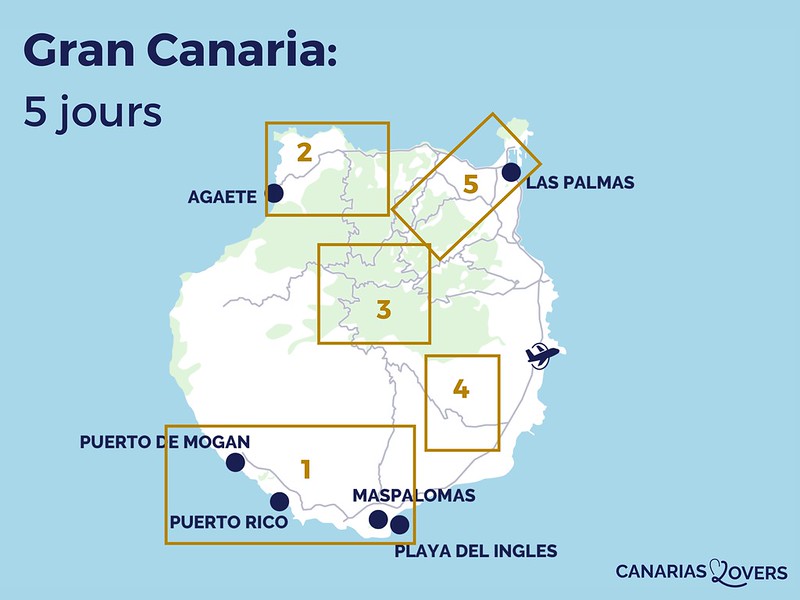 Carte itinéraire 5 jours Gran Canaria