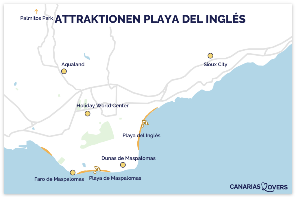 Karte Sehenswürdigkeiten Playa Ingles Gran Canaria