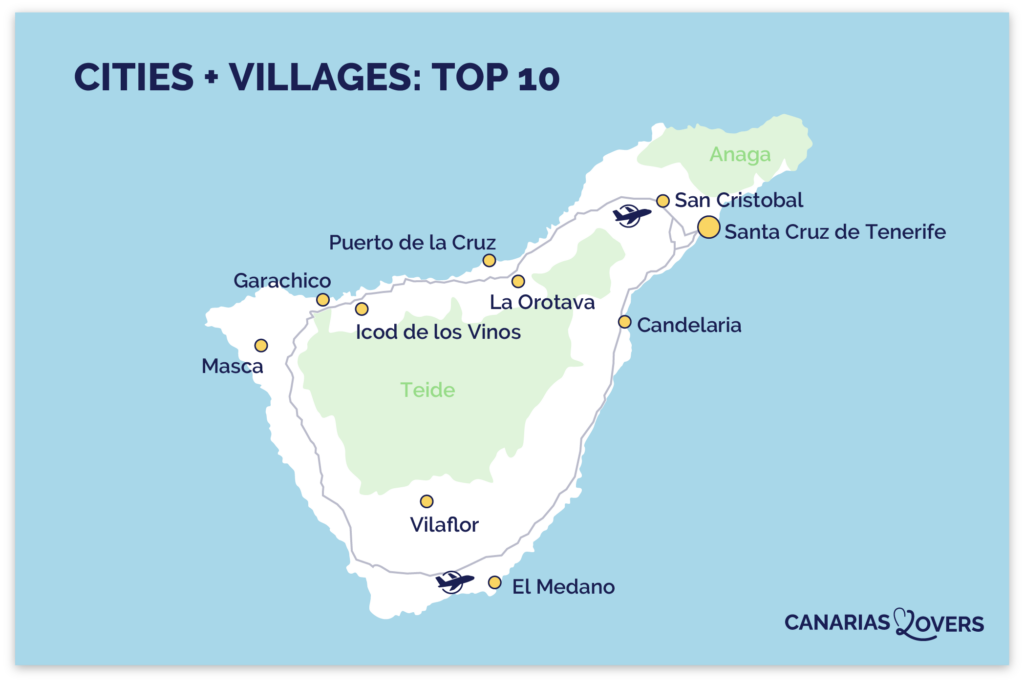 map most beautiful cities tenerife villages