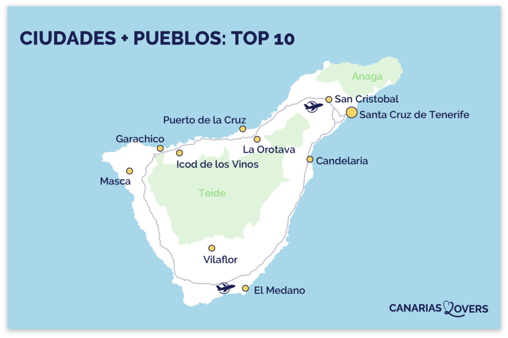 mapa pueblos más bonitos tenerife pueblos