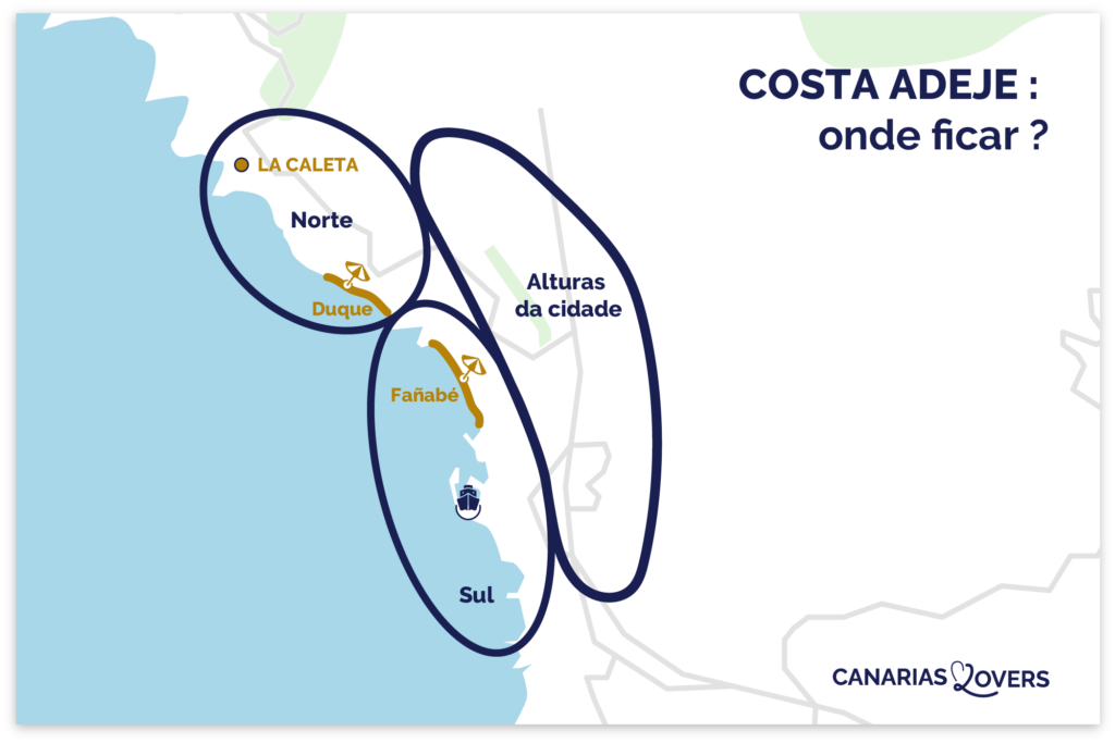 mapa melhores zonas costa adeje onde ficar tenerife