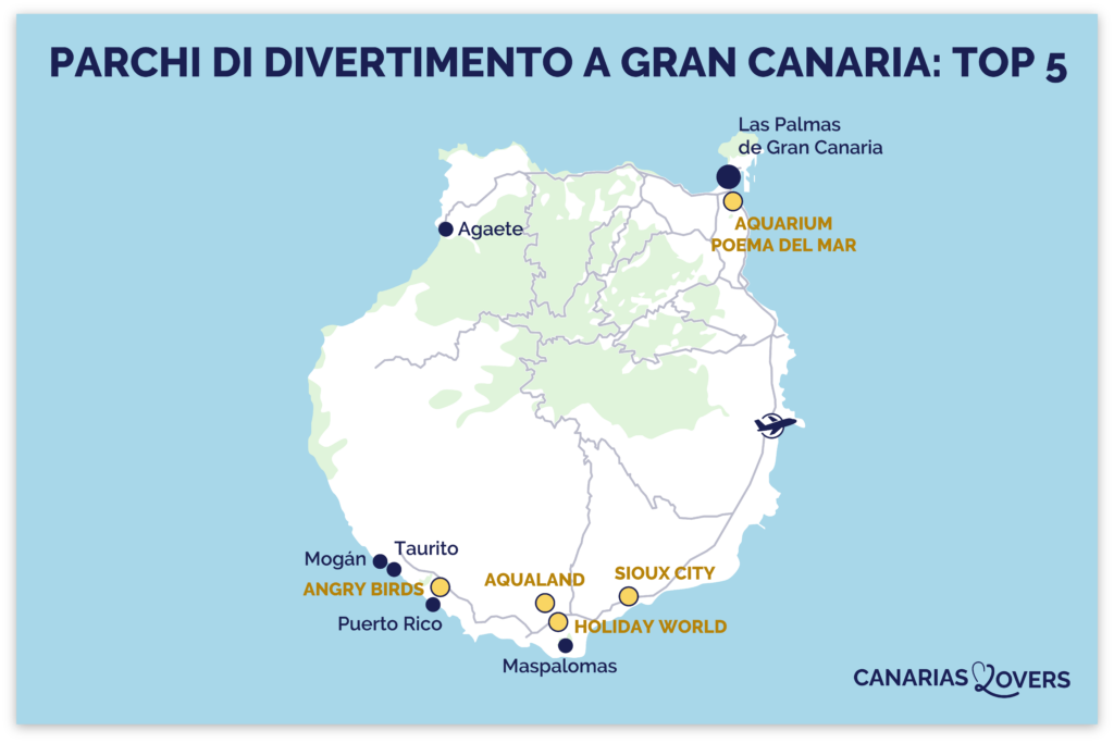mappa dei migliori parchi a tema di Gran Canaria