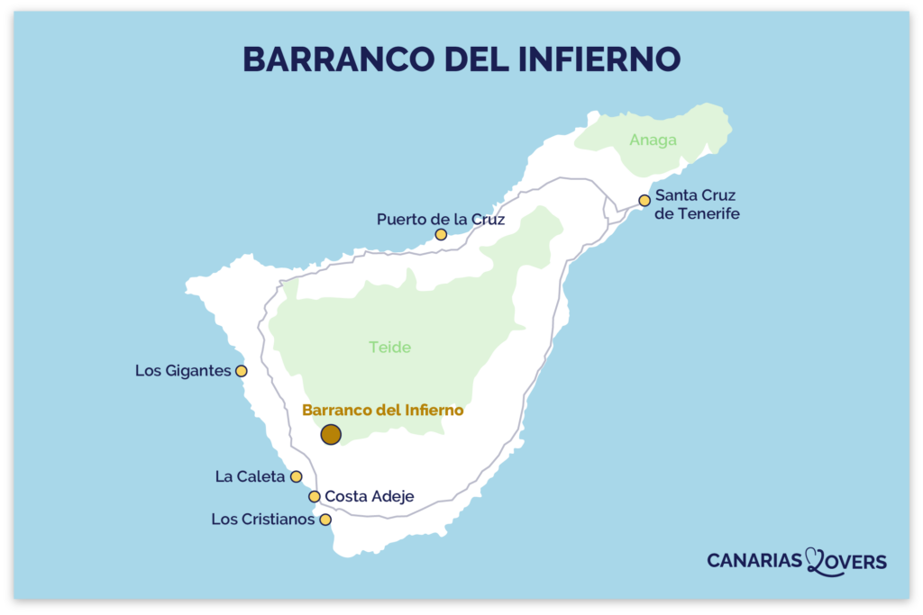 barranco infierno costa adeje vandringskarta