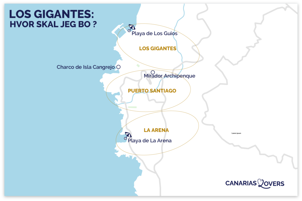 Los Gigantes kort hvor man kan sove