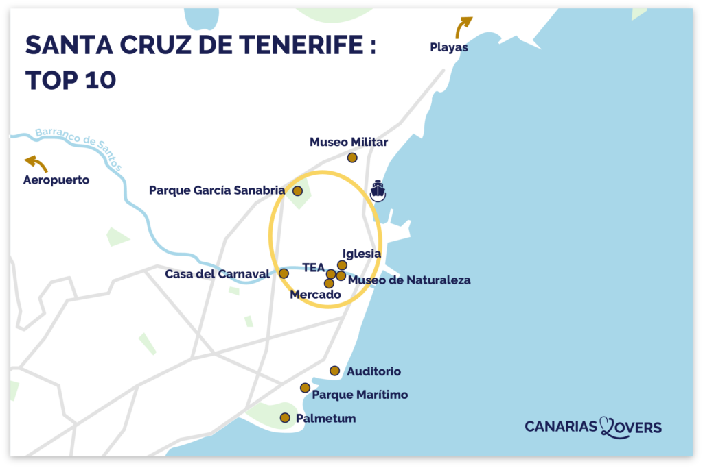 attractions map santa cruz tenerife