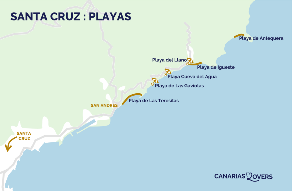 mapa playas mas bonitas santa cruz las mejores