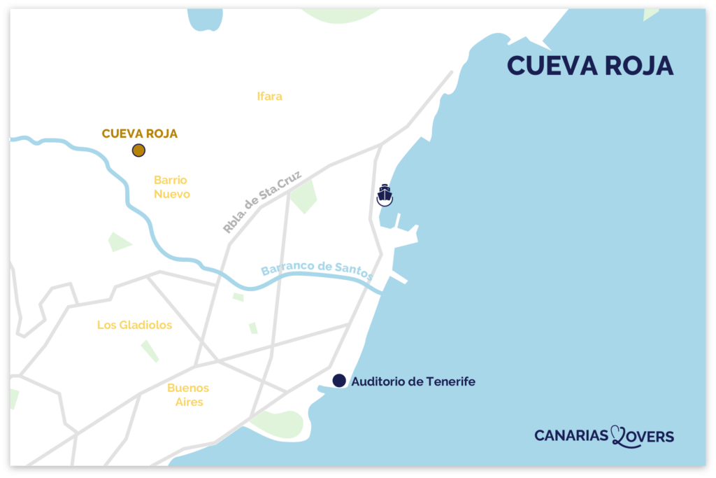 map cueva roja santa cruz tenerife