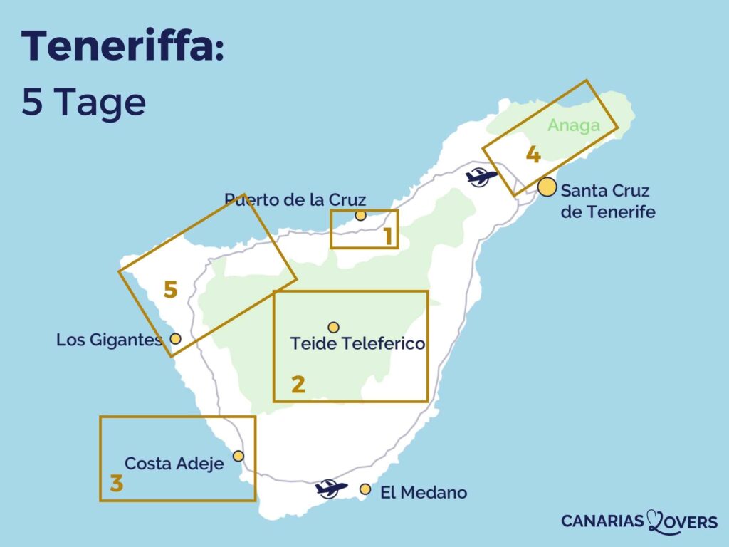 karte Teneriffa 5-tages-reiseplan