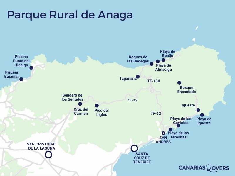 Map of Anaga Rural Park